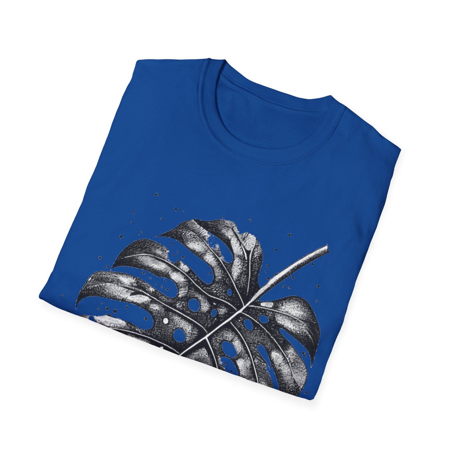 Monstera Leaf Tee — Botanical Black & White Graphic T-Shirt