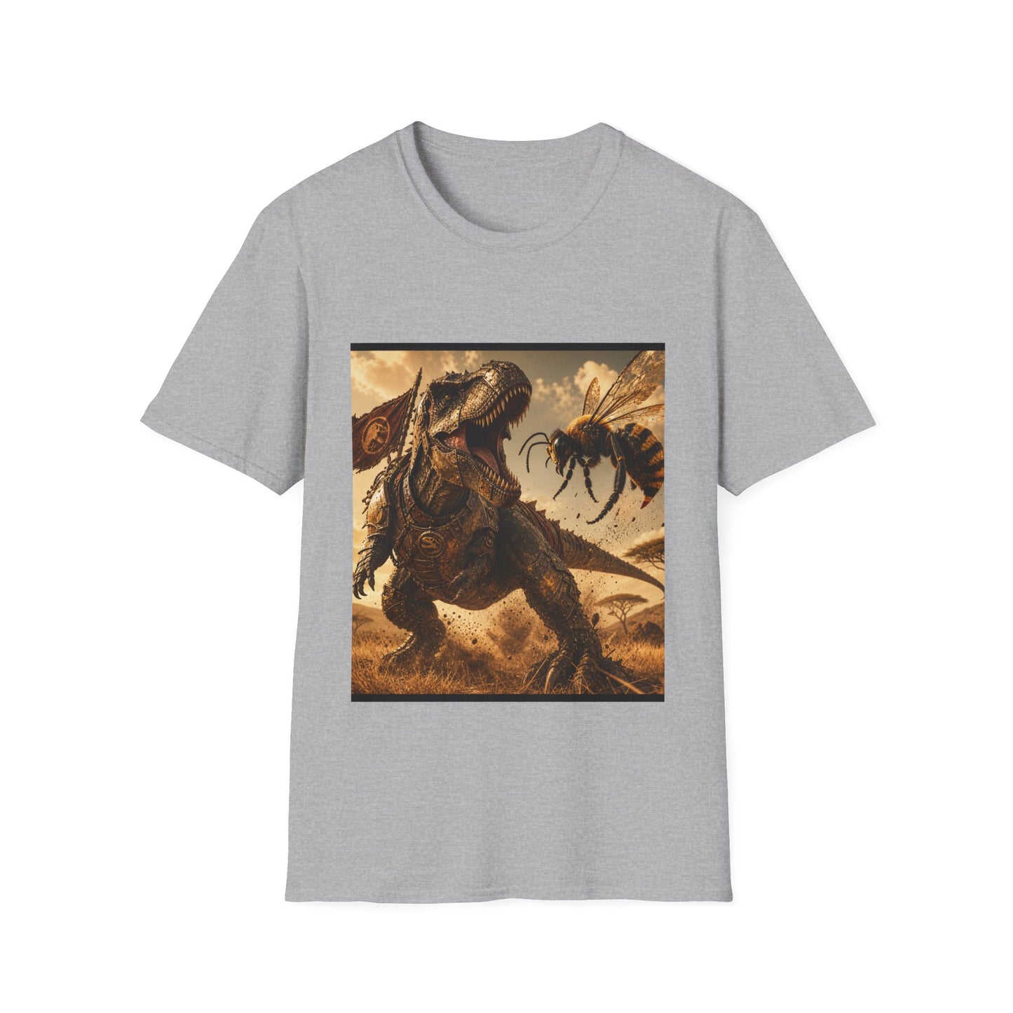 T‑Shirt — Dino vs. Giant Hornet Graphic Tee