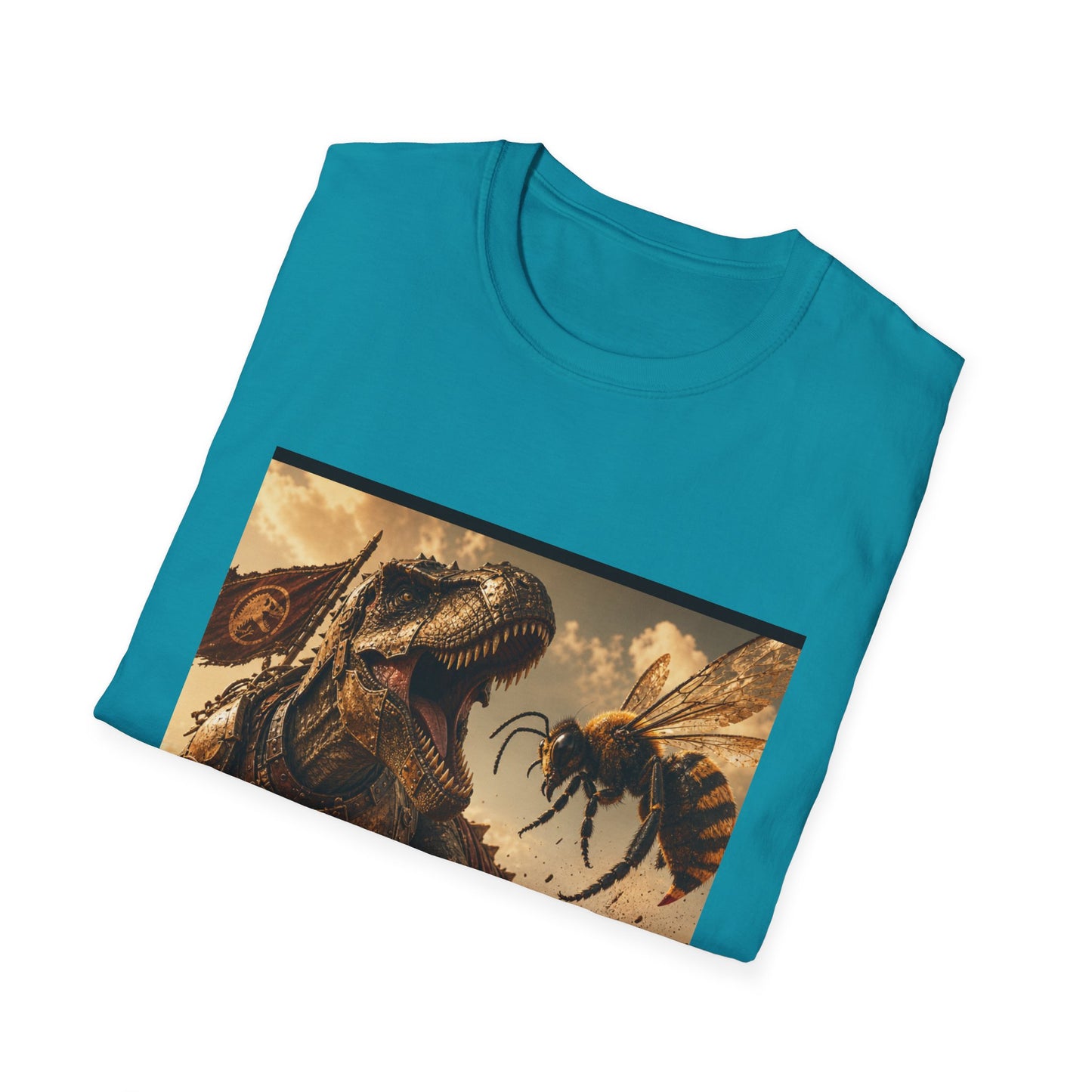 T‑Shirt — Dino vs. Giant Hornet Graphic Tee