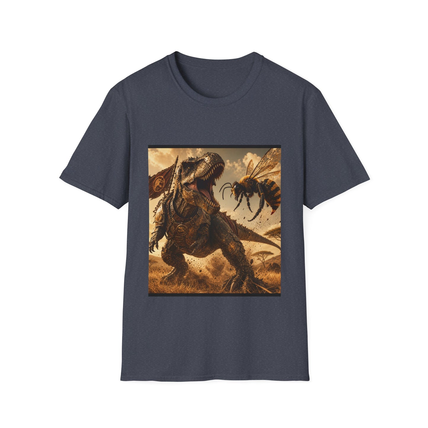 T‑Shirt — Dino vs. Giant Hornet Graphic Tee