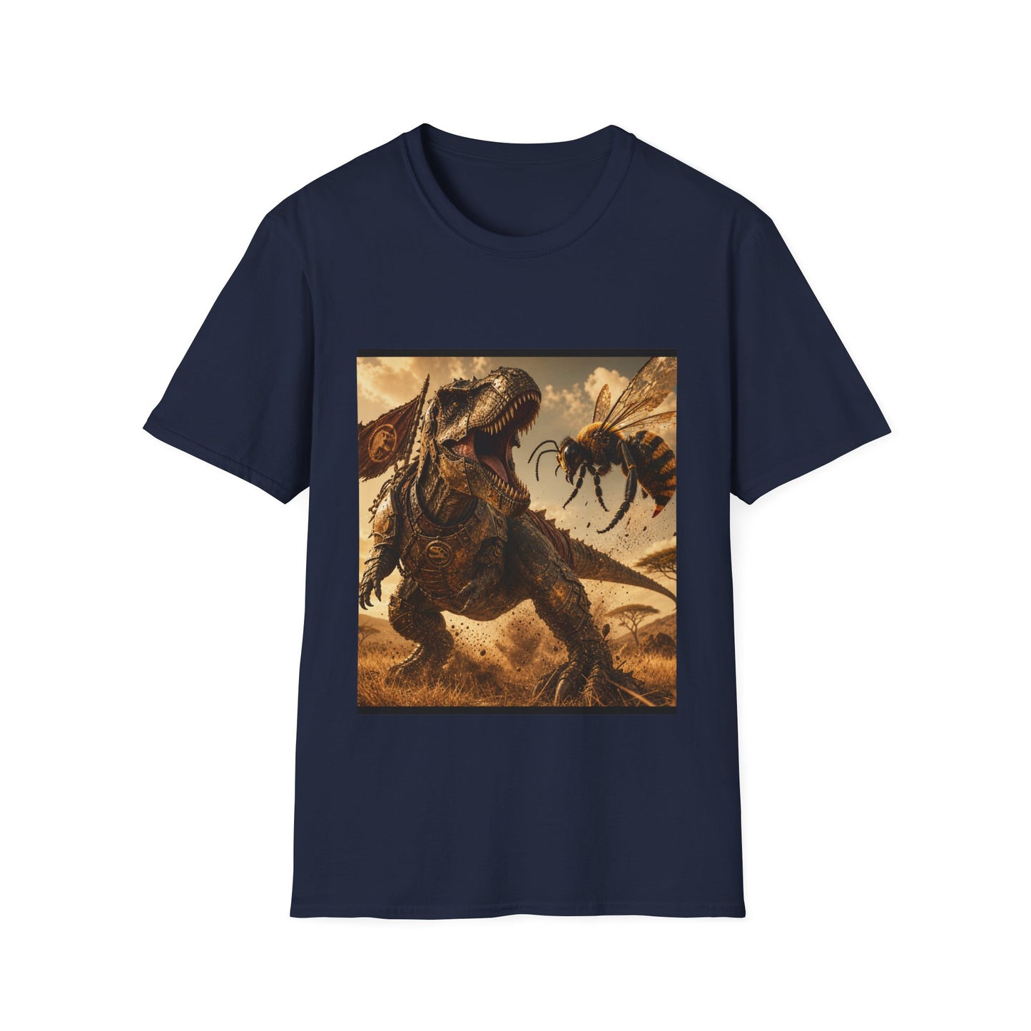 T‑Shirt — Dino vs. Giant Hornet Graphic Tee