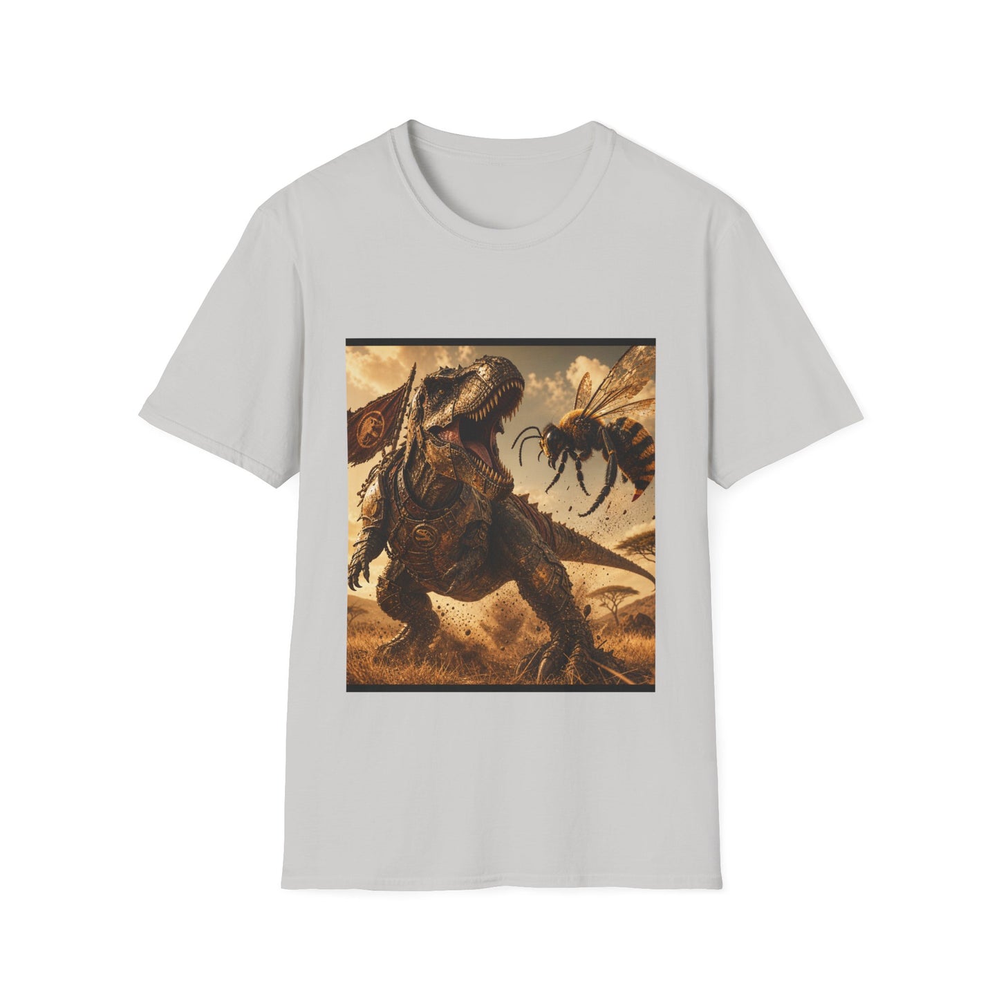 T‑Shirt — Dino vs. Giant Hornet Graphic Tee