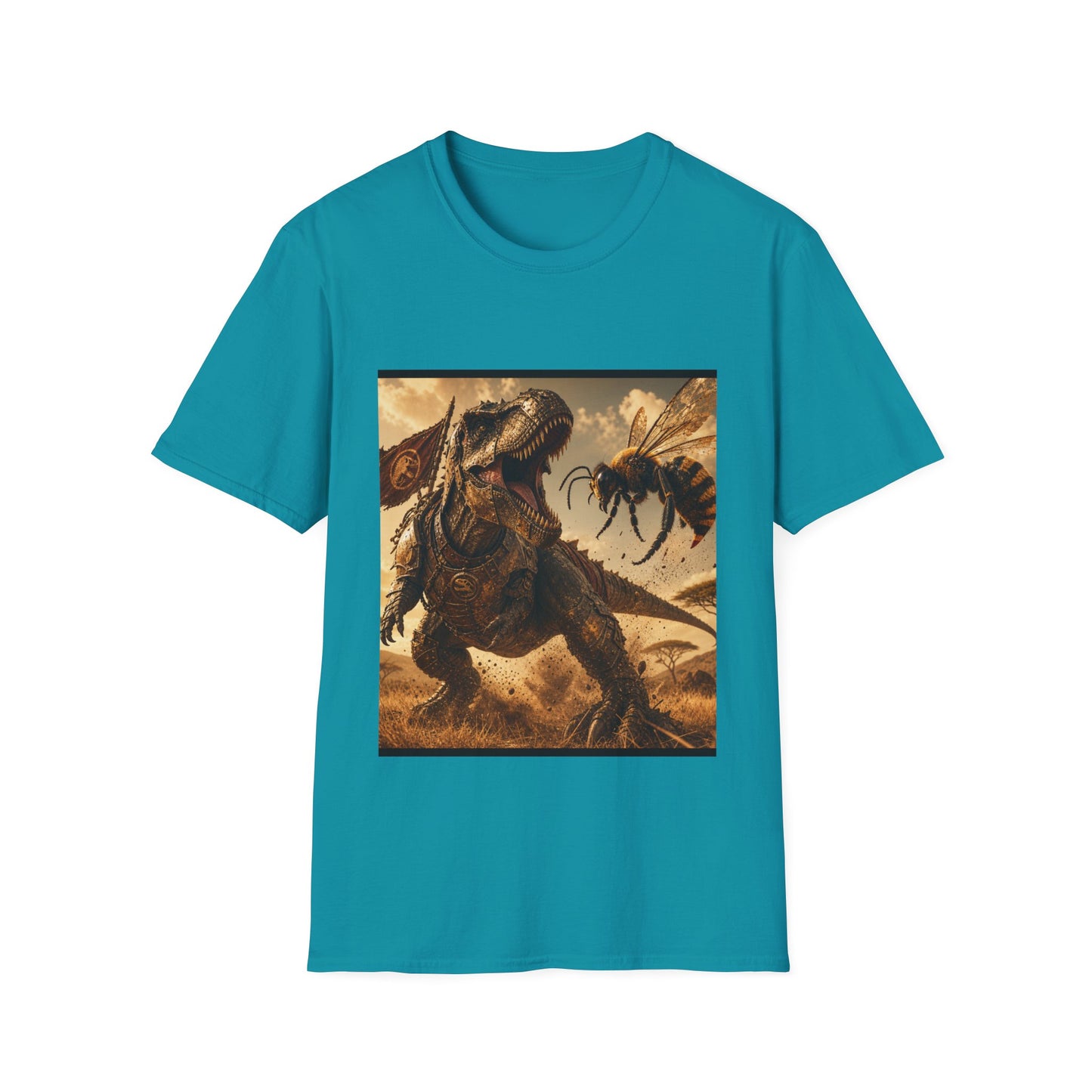 T‑Shirt — Dino vs. Giant Hornet Graphic Tee