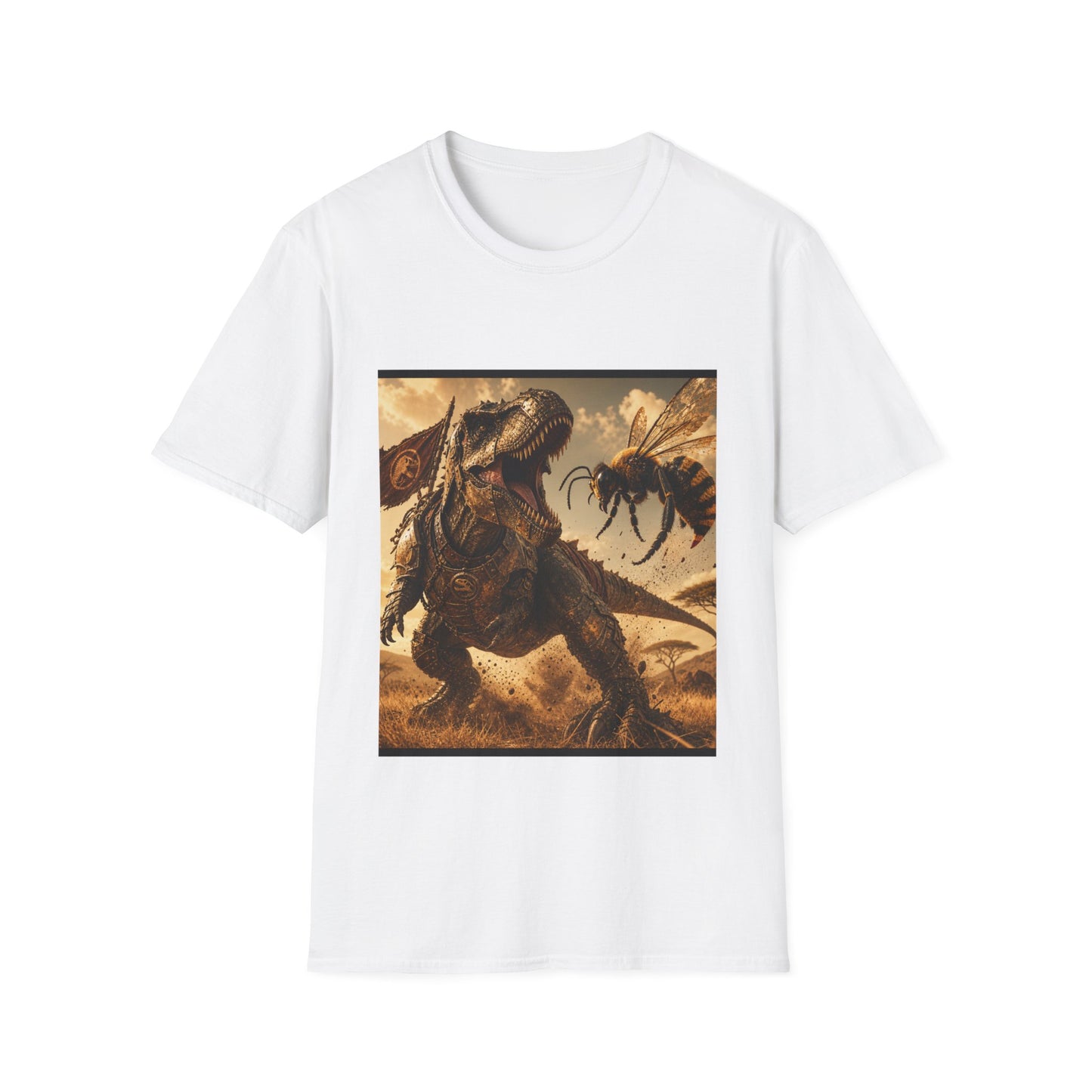 T‑Shirt — Dino vs. Giant Hornet Graphic Tee