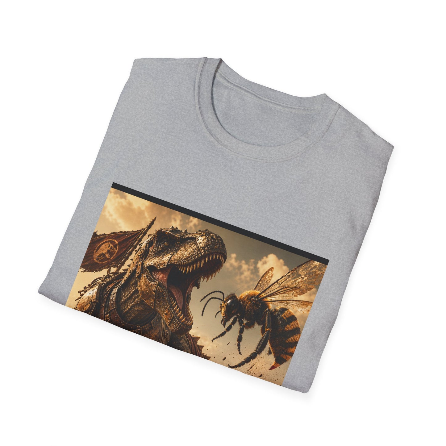 T‑Shirt — Dino vs. Giant Hornet Graphic Tee