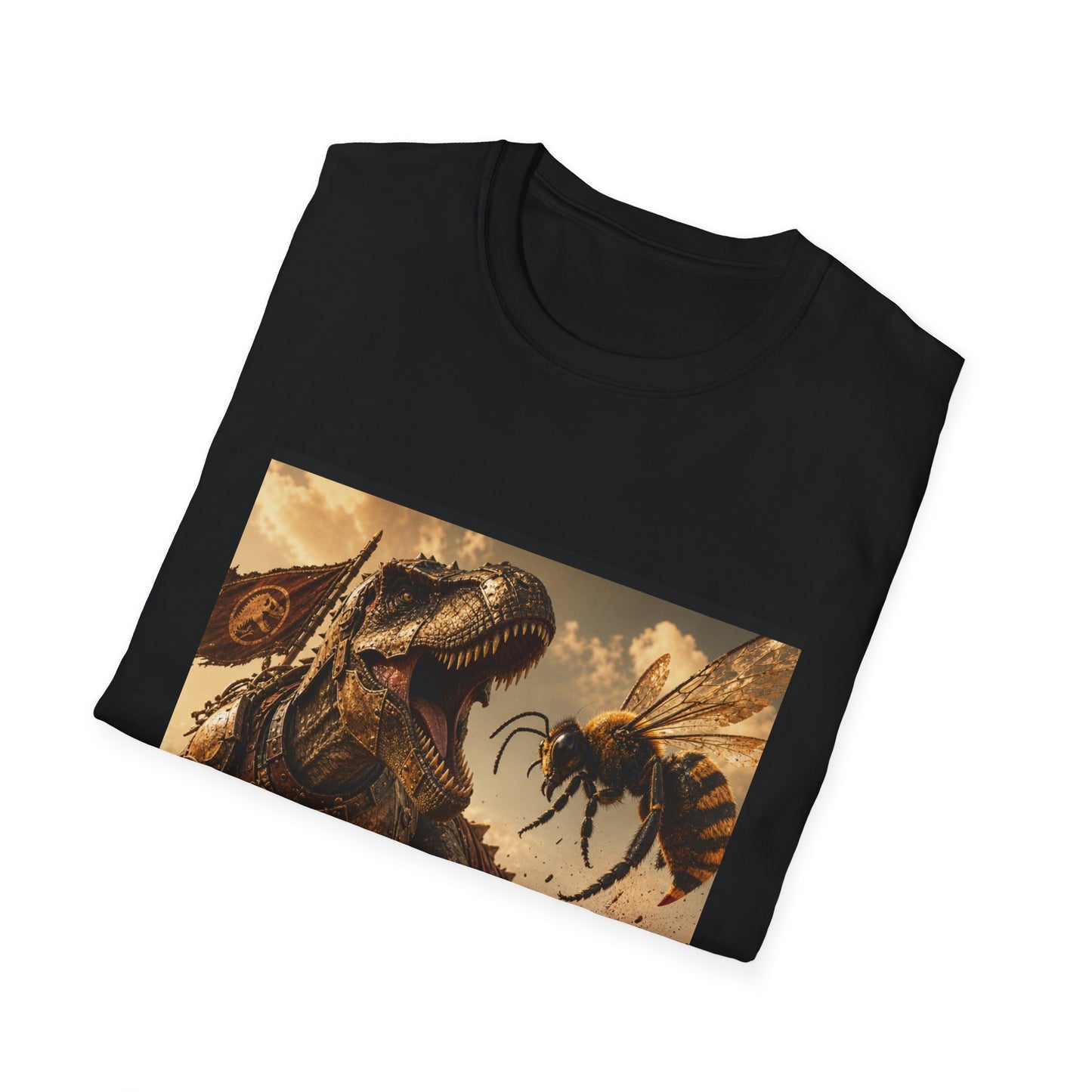 T‑Shirt — Dino vs. Giant Hornet Graphic Tee
