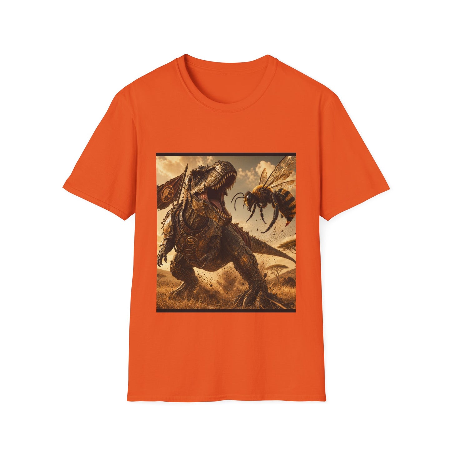 T‑Shirt — Dino vs. Giant Hornet Graphic Tee