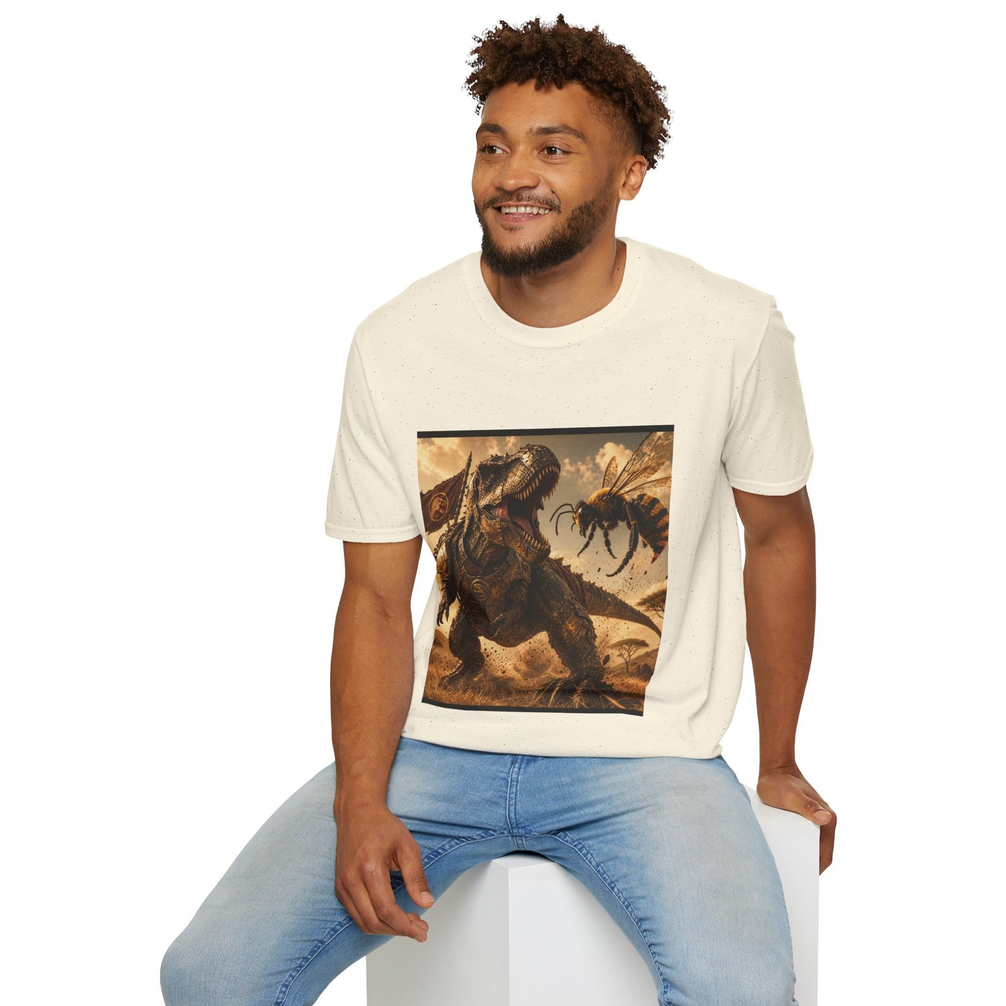 T‑Shirt — Dino vs. Giant Hornet Graphic Tee