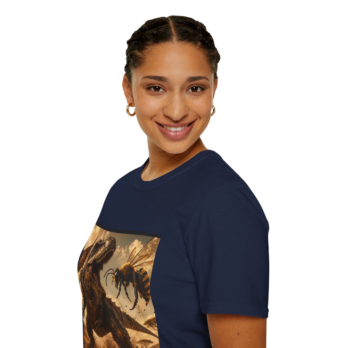 T‑Shirt — Dino vs. Giant Hornet Graphic Tee