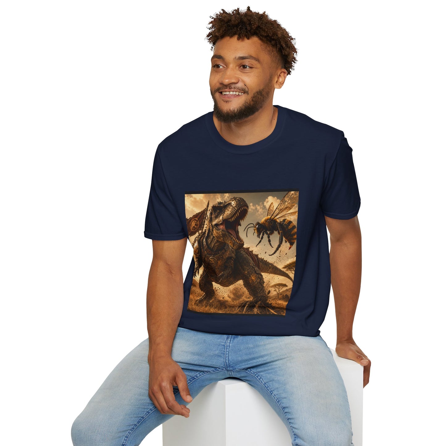T‑Shirt — Dino vs. Giant Hornet Graphic Tee
