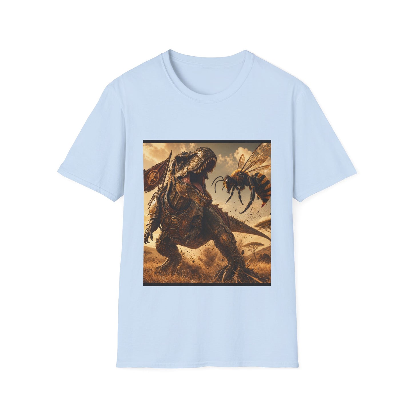 T‑Shirt — Dino vs. Giant Hornet Graphic Tee