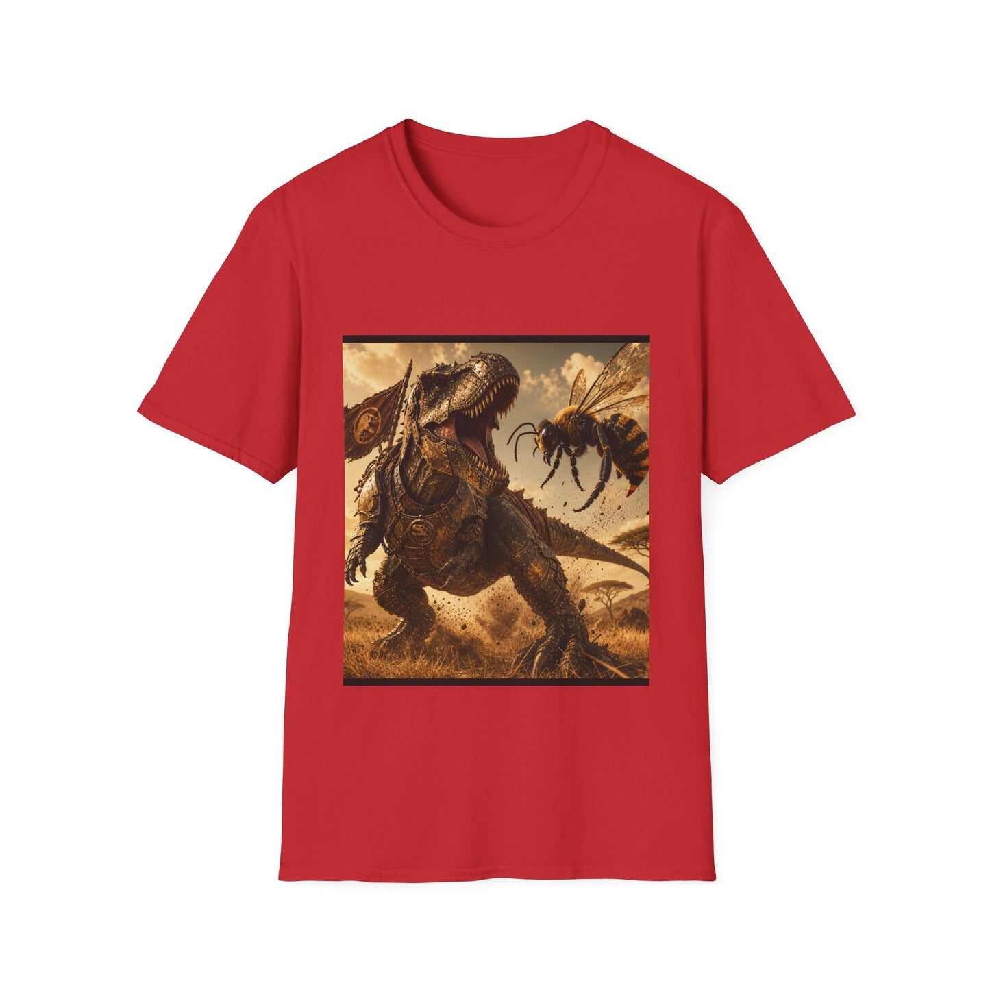 T‑Shirt — Dino vs. Giant Hornet Graphic Tee