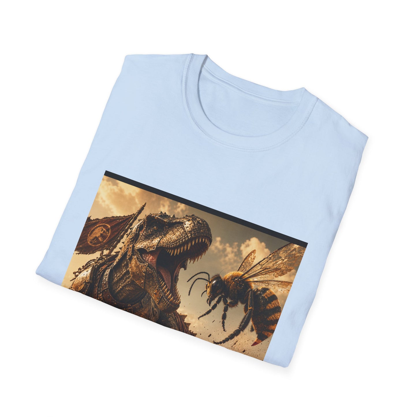 T‑Shirt — Dino vs. Giant Hornet Graphic Tee