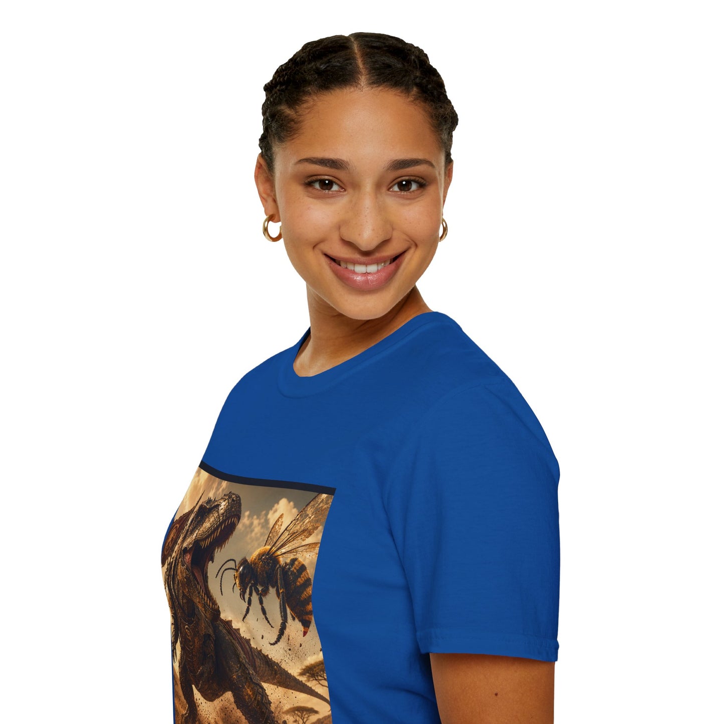 T‑Shirt — Dino vs. Giant Hornet Graphic Tee