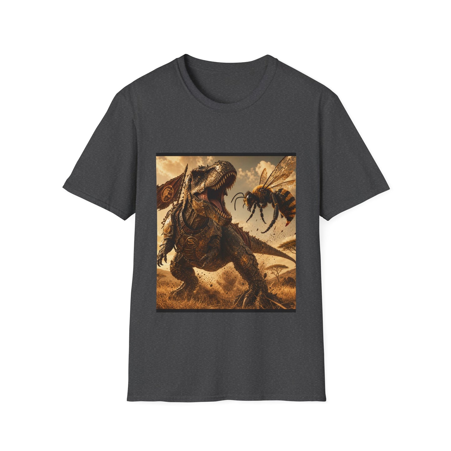T‑Shirt — Dino vs. Giant Hornet Graphic Tee