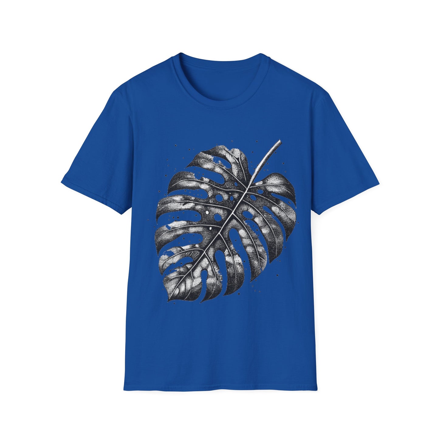 Monstera Leaf Tee — Botanical Black & White Graphic T-Shirt