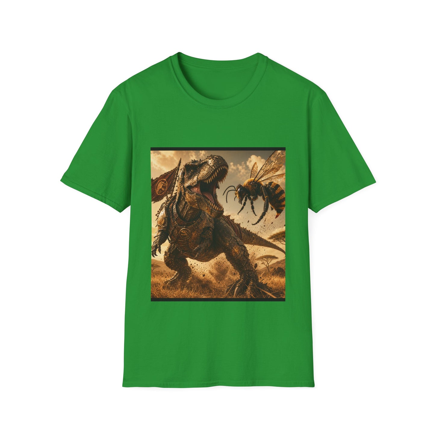 T‑Shirt — Dino vs. Giant Hornet Graphic Tee